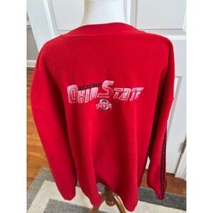 PRO PLAYER OHIO STATE BUCKEYES RED FLEECE PULLOVER SIZE XXL CHEST 54"